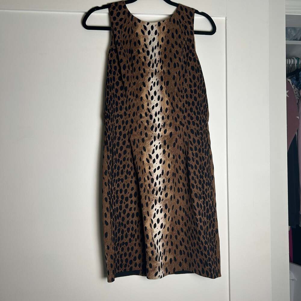 Michael Kors Leopard Print Sleeveless Midi Dress